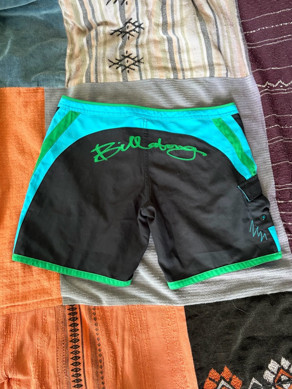 Billabong low rise black green and teal summer / swim shorts low rise